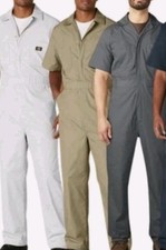 Dickies Mens Short Sleeve Khaki Coveralls Work Wear Uniform 33999 New 2XL Reg