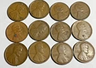 [Lot of 12 Coins] Lincoln Wheat Ear Cents (Good-VF)  Plastic Protectors Included