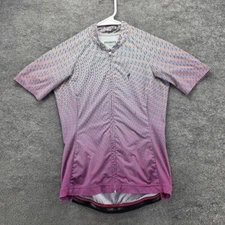 Specialized Cycling Jersey Womens Medium Pink Blue Geometric Short Sleeve Shirt