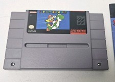 Super Mario World (SNES, 1991) Super Nintendo Game Cartridge & Manual Tested