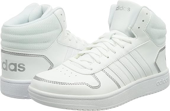 Adidas Hoops 2.0 Mid Blancas Mujer FY6023 Talla 40 2/3 Zapatillas Basket Urbanas