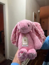 Authentic Jellycat Beijing exclusive Blushkin Blossom Luxe Bunny NWT
