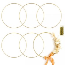 6-Pack 24" Gold Metal Craft Hoops for Macrame, Dream Catchers, Wreaths, Decor