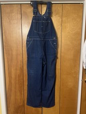 Sears Roebuck Men s Denim overalls Bibs vintage work tuff tag worn 38 X 32