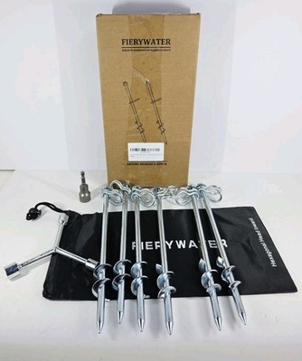 Ground Anchors Screw in 6 Pack 12 Inch Heavy Duty Galvanized Tent Stakes Kit