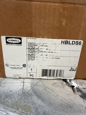 HBLDS6 Hubbell disconnect switch New Open Box Old Warehouse Stock