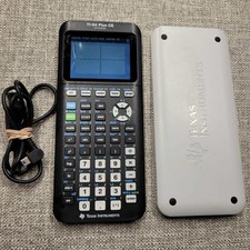 Texas Instruments TI-84 Plus CE Graphing Calculator Black White w/Charger Works