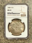 1888 O Morgan Dollar NGC MS63