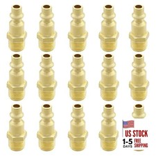 Air Coupler and Plug Kit, 15 Pcs Brass 1/4 Inch NPT Male 15pcs Male Plugs