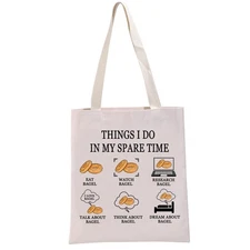 Bagel Lover Gift Tote Bag - Bagel Taster Handbag for Bread Enthusiasts