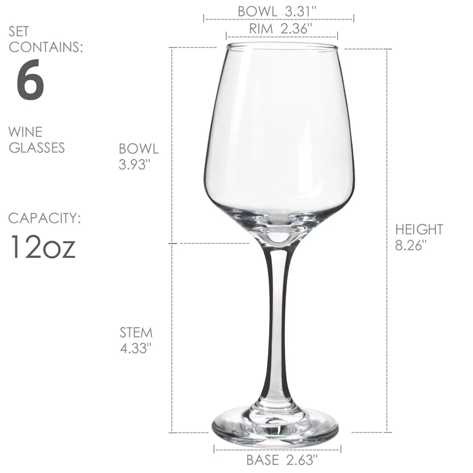 Wine Glasses Set Of 6, 12 Oz Red or White Wine Glass with Stem, Perfect for Home - Image 2 of 4