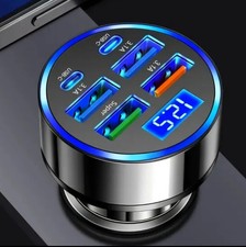 Auto Schnell Ladegerät USB & USB-C | Handy Stecker KFZ Zigarettenanzünder | Auto