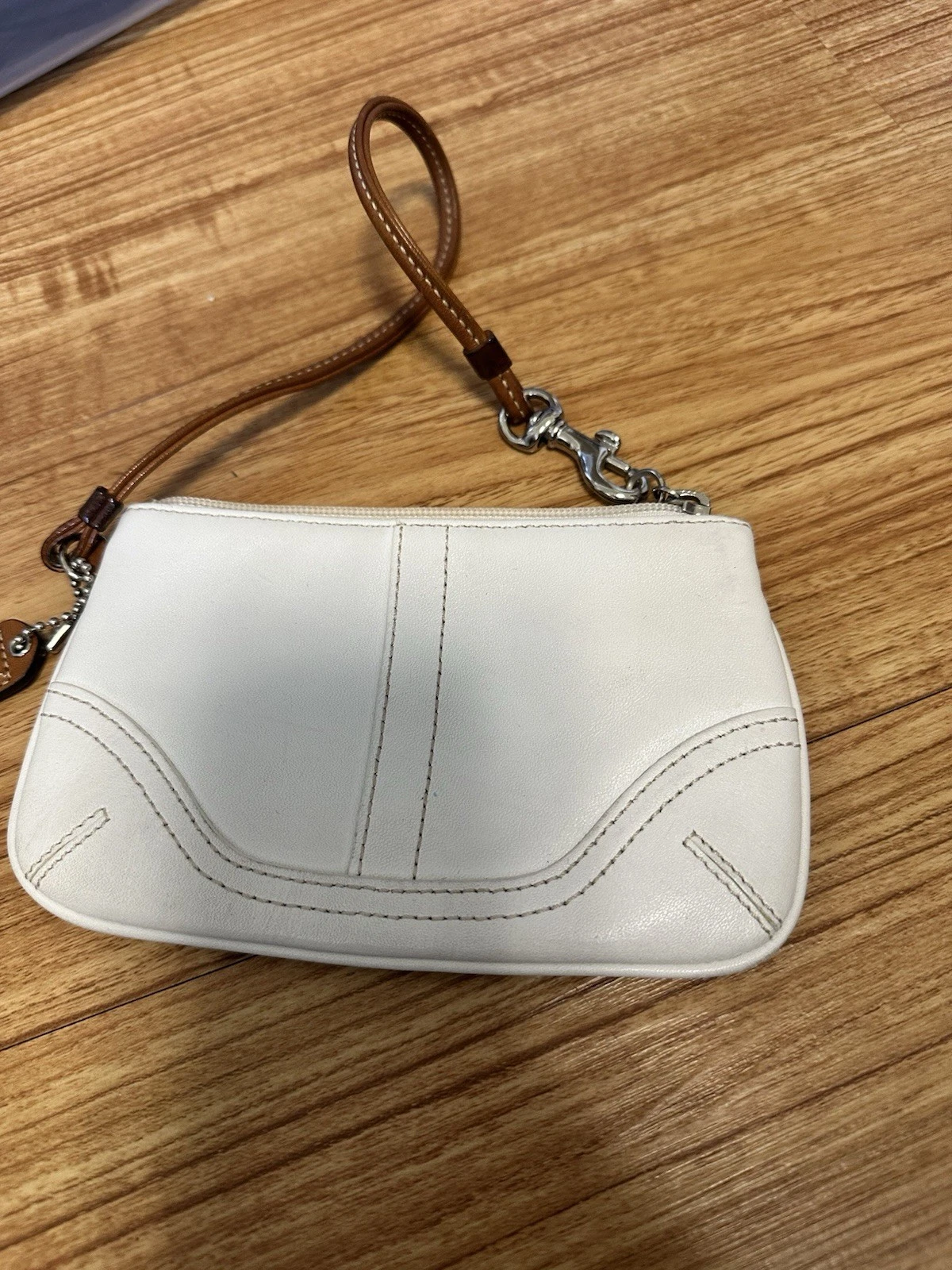 Coach Braccialetto con Chiusura con Cerniera Cartellino da Appendere Bianco