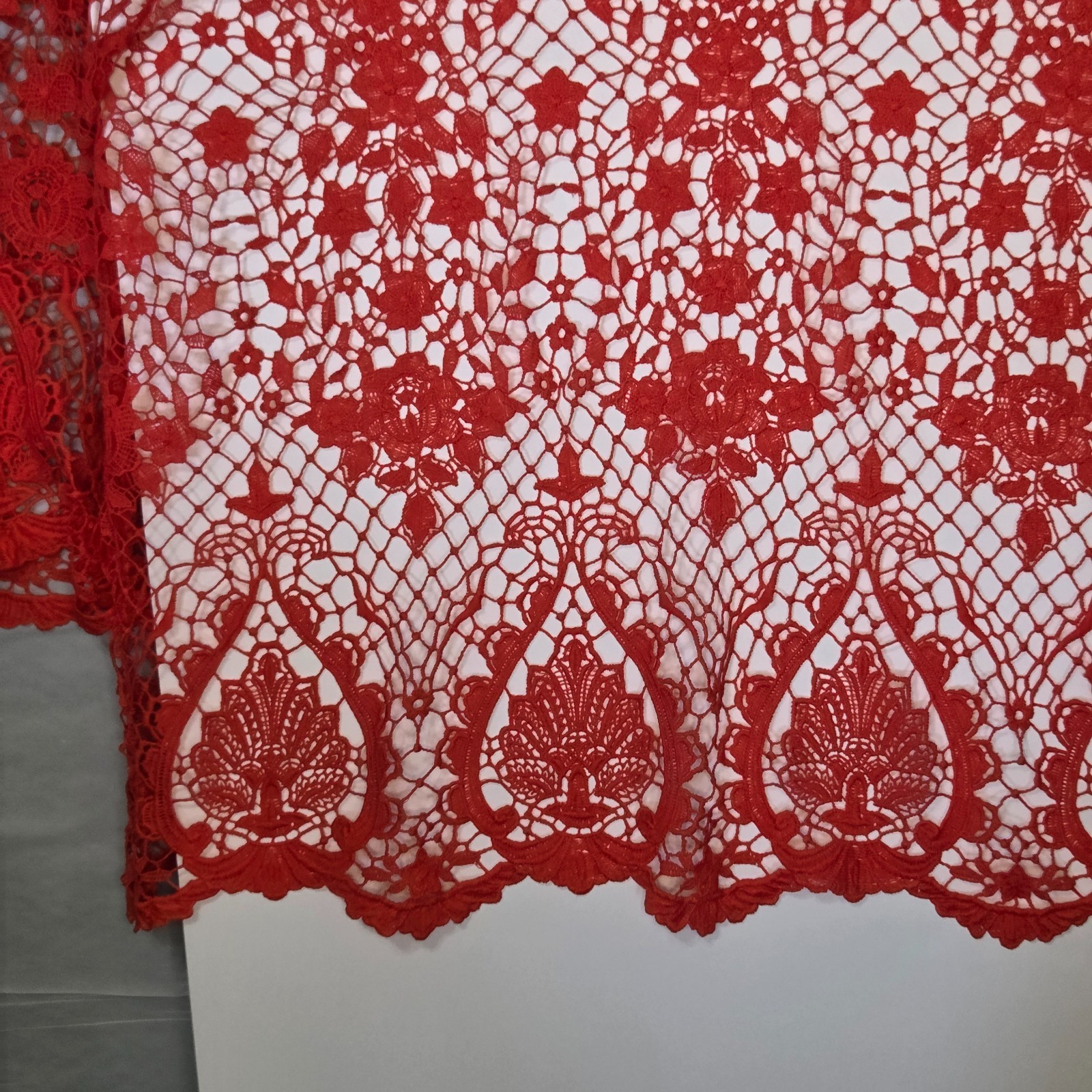 BOLD Elements Crochet Red Top Full Back Zipper Fl… - image 12