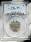 1916-P Buffalo Nickel PCGS FR02 DOUBLED DIE OBVERSE 5c Five Cent US Coin DDO