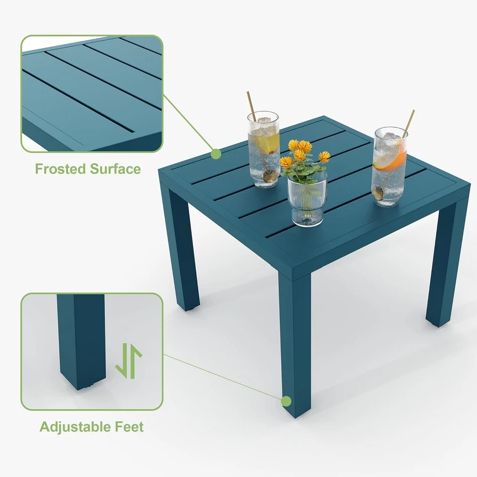 3-Piece Outdoor Steel Bistro Set Stackable Chairs Table Patio Balcony Furniture - Image 4 of 4