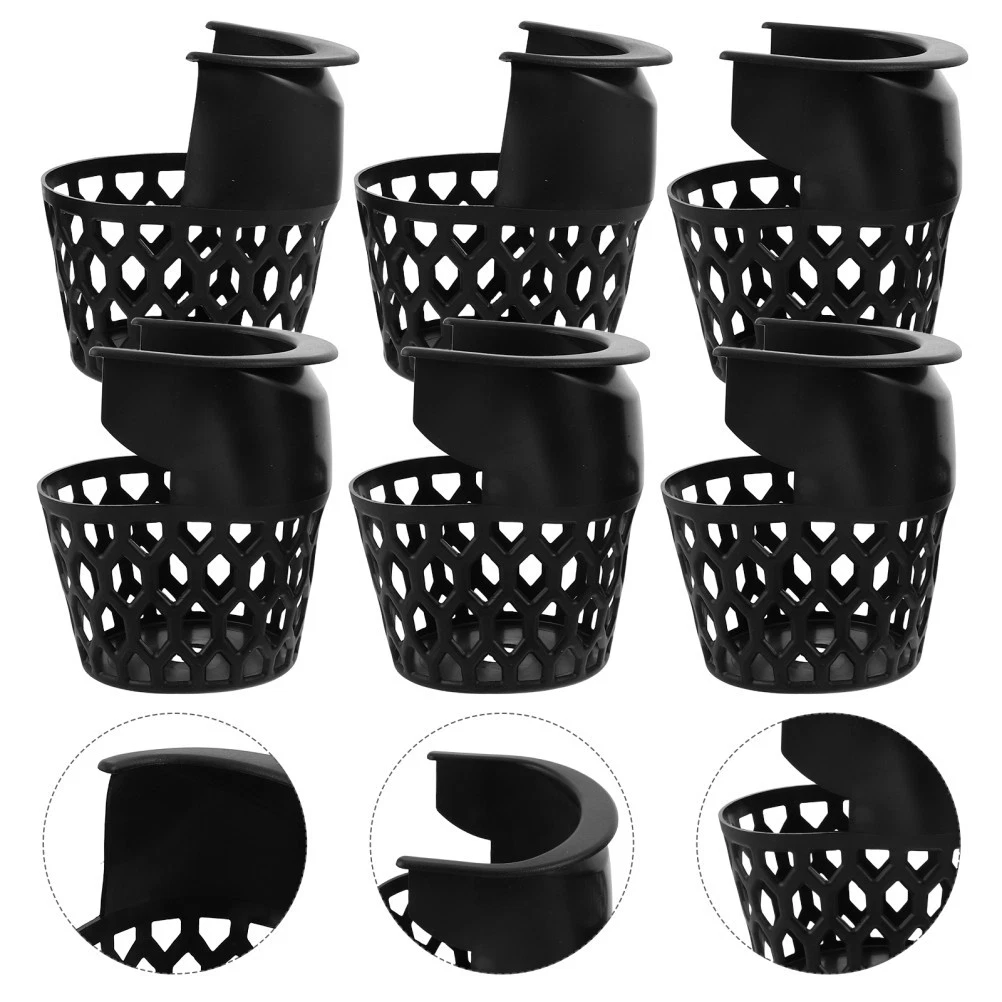 6Pcs Pool Table Accessories Black PVC Billiard Drop Pockets Set