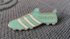 COVENTRY CITY MEMORABILIA  - VINTAGE BOOT SHAPED LIGHT BLUE COVENTRY PIN BADGE