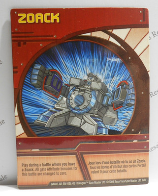 Bakugan Card - Zoack - Red Ability Card - BA403 - 8/8f - 2008