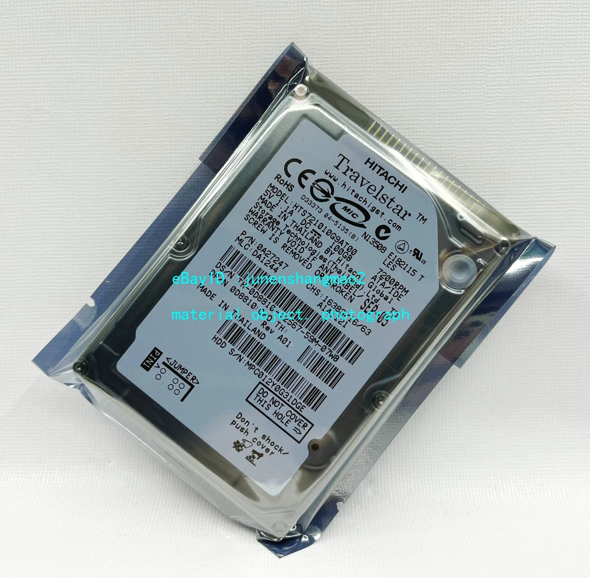 Hitachi 100 GB 7200 RPM (HTS721010G9AT00), interno, disco rigido Hitachi 100 GB 7200 RPM (HTS721010G9AT00), interno, disco rigido