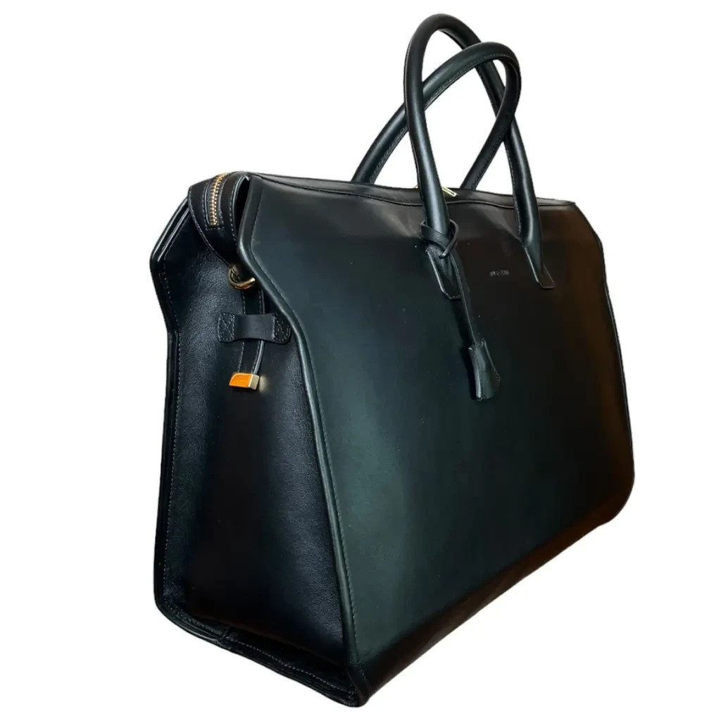 Brand new super rare Buscemi black leather weekend travel bag image 8