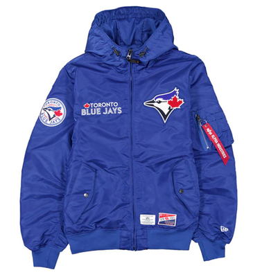 New Era x Alpha Industries Toronto Blue Jays L-2B Hooded Bomber