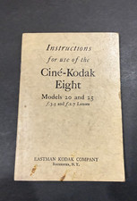 Cine-Kodak Eight Camera Models 20 and 25 Instructions....Free Shipping
