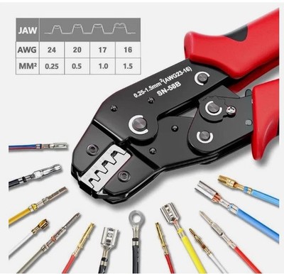 Ratcheting Crimping Tool Set SN-58B for JST Molex PCIe SATA Connectors