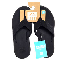 REEF Phantom II Men's Flip-Flop Thong 9 Sandals Black High Arch Support NWT New