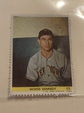 Monty Kennedy New York Giants #112 1949 Eureka Baseball Stamp