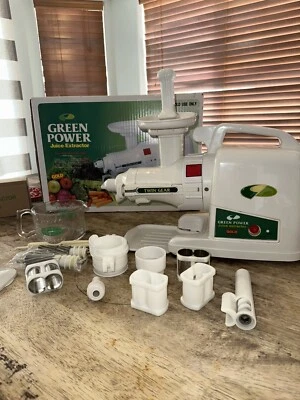 Green Power Juice Extractor Gold Model Twin Gear # GP-E1503 With