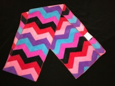girls 60 inch FLEECE WINTER SCARF zig zag design COLORFUL one size fits most  
