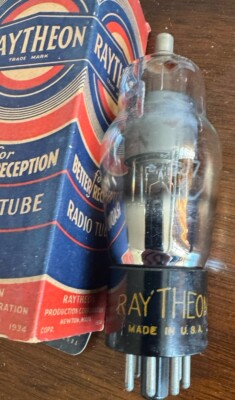 NOS 6J7G AUDIO TUBE RAYTHEON St Bottle Globe Nib