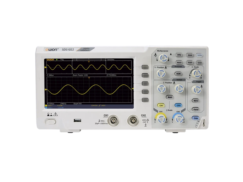 OWON SDS1022 20MHz 100MS/s Economical Educational Digital Storage Oscilloscope - Image 3 of 4