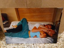 Redhead  Girls Photo On Bed Hugging Color Picture Candid