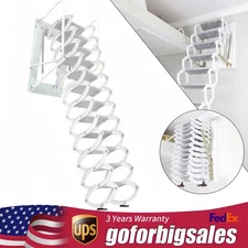 Folding Attic Ladder White Wall Mounted Folding Ladder Loft Stairs 12 Steps