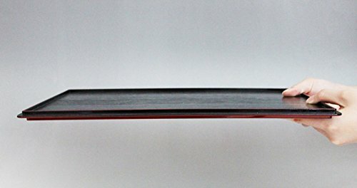 5PCS Made in Japan 39cm Double-sided Rectangle Tray Black(Non Slip) Red(Lacquer) - Picture 4 of 5