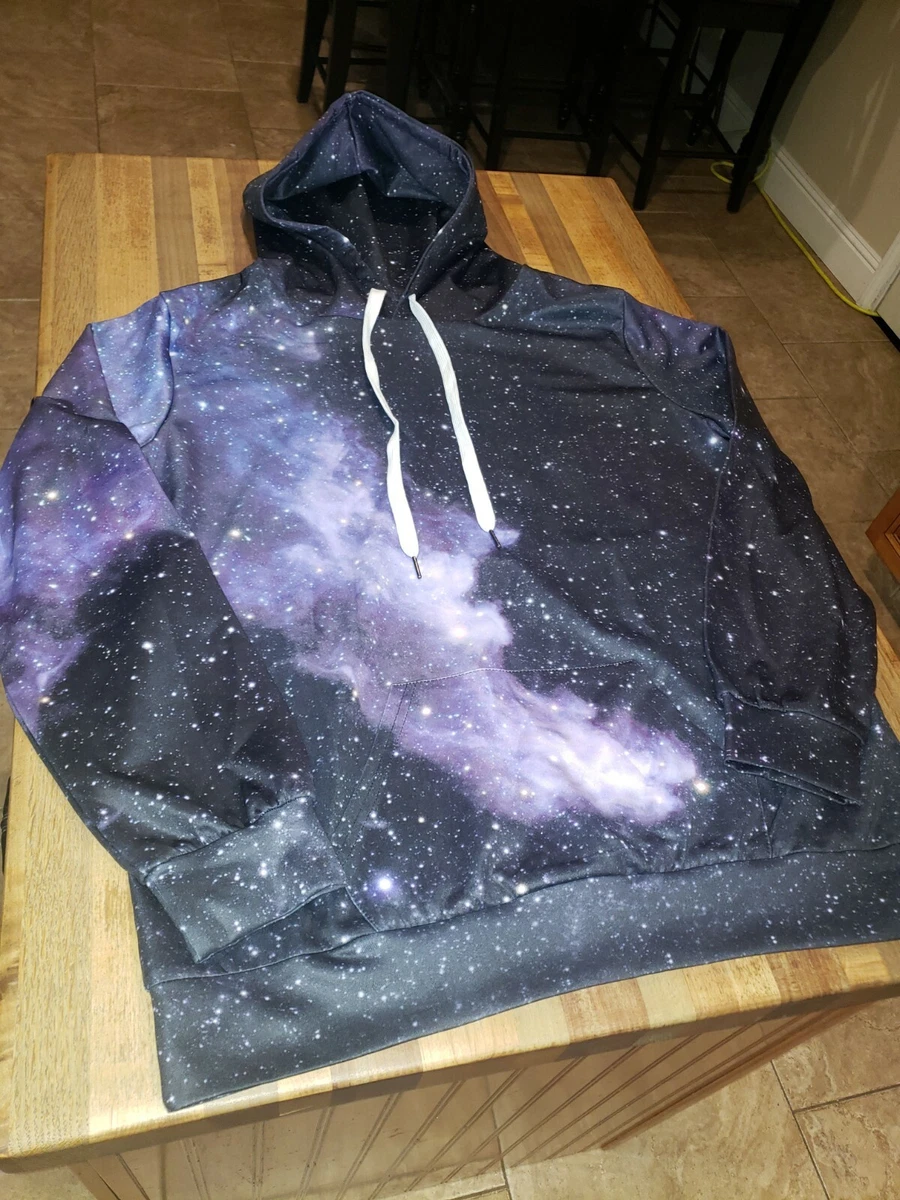 Mens Galaxy Space Printed Hoodie Sweatshirt Hooded Pullover w