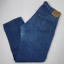 Vintage Levi's 20505-0217 Orange Tab Jeans 38x32* Made in USA Distressed Denim