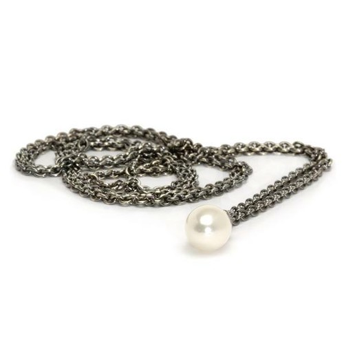 Trollbeads Fantasy Collana Lunga 90 Cm Con Perla Rosa D'Acqua Dolce - Argento 925 Fatto A Mano, Danimarca - 4
