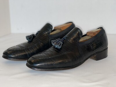 Nettleton Navy Lizard Tassel Loafers US Men display picture 2