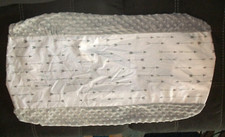 Wipeable Changing Table Cover Gray White Plush Sides Arrows Cloud Island