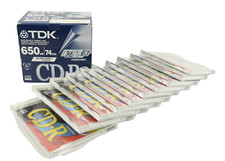 🟦TDK CD-R Rec Compact Disc 74 Min 650 Mb 1x2x4x6x8x Compatible USA 10 PACK Box