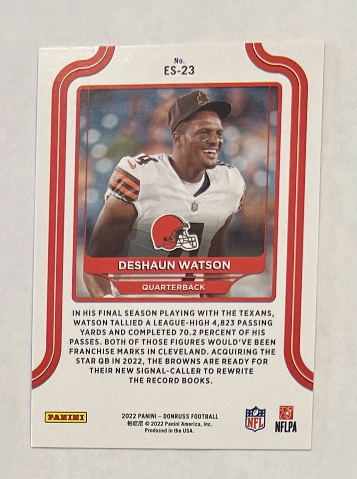 2022 Panini Donruss ~ Deshaun Watson ~ The Elite Series Insert #23 - Image 2 of 2