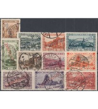 Saar Dienstmarken Nr. 22-32 gestempelt "Dienstmarken flacher Aufdruck"