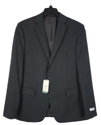 Alfani Mens Slim Fit Suit Jacket Blazer 40R Charcoal Dark Grey Solid Stretch NWT