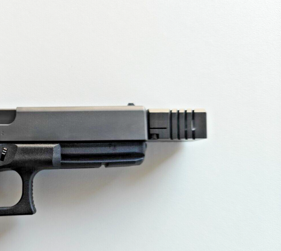 Muzzle Brake Compensator 1/2x28 TPI, For 9 mm Glock, Black Hard ...