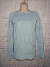 Lululemon Rest Less Heathered Caspian Blue Pastel Blue Cable Knit Size 6/8  (C9)