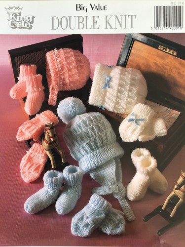 Vintage Baby Strickmuster für Socken, Handschuhe, Hüte & Motorhaube DK 0-9 Monate 267