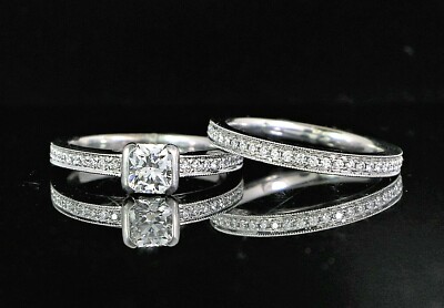$9,950 Hearts On Fire Dream Diamond 18K White Gold Engagement Ring Wedding Band